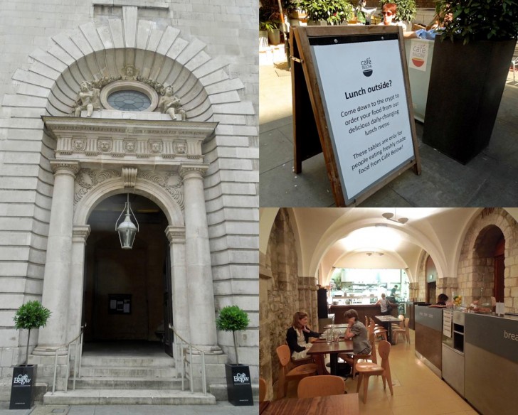 教会の地下聖堂を利用したカフェは、ロンドン市内にはいっくつかありますが、ここはオリジナルのひとつ