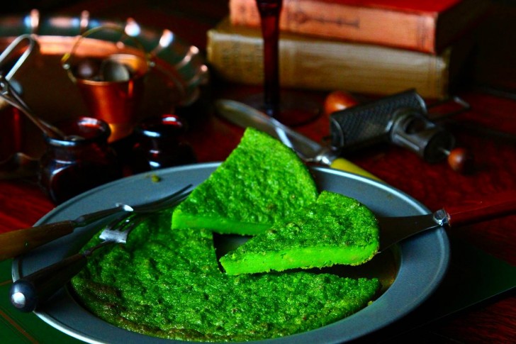 ほうれん草汁で鮮やかな緑に染まったタンジーは栄養もありそう☆